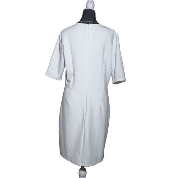 Lulus White Dress Sz XL Short Sleeve Pleated Sz L Bridal Corpcore NWT - Picture 2 of 15
